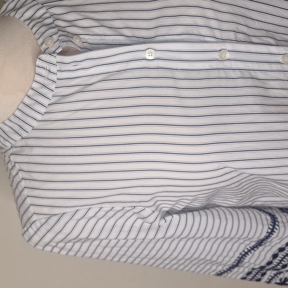 Madewell Striped Embroidered-Sleeve Shirt SZ XS - Picture 6 of 11